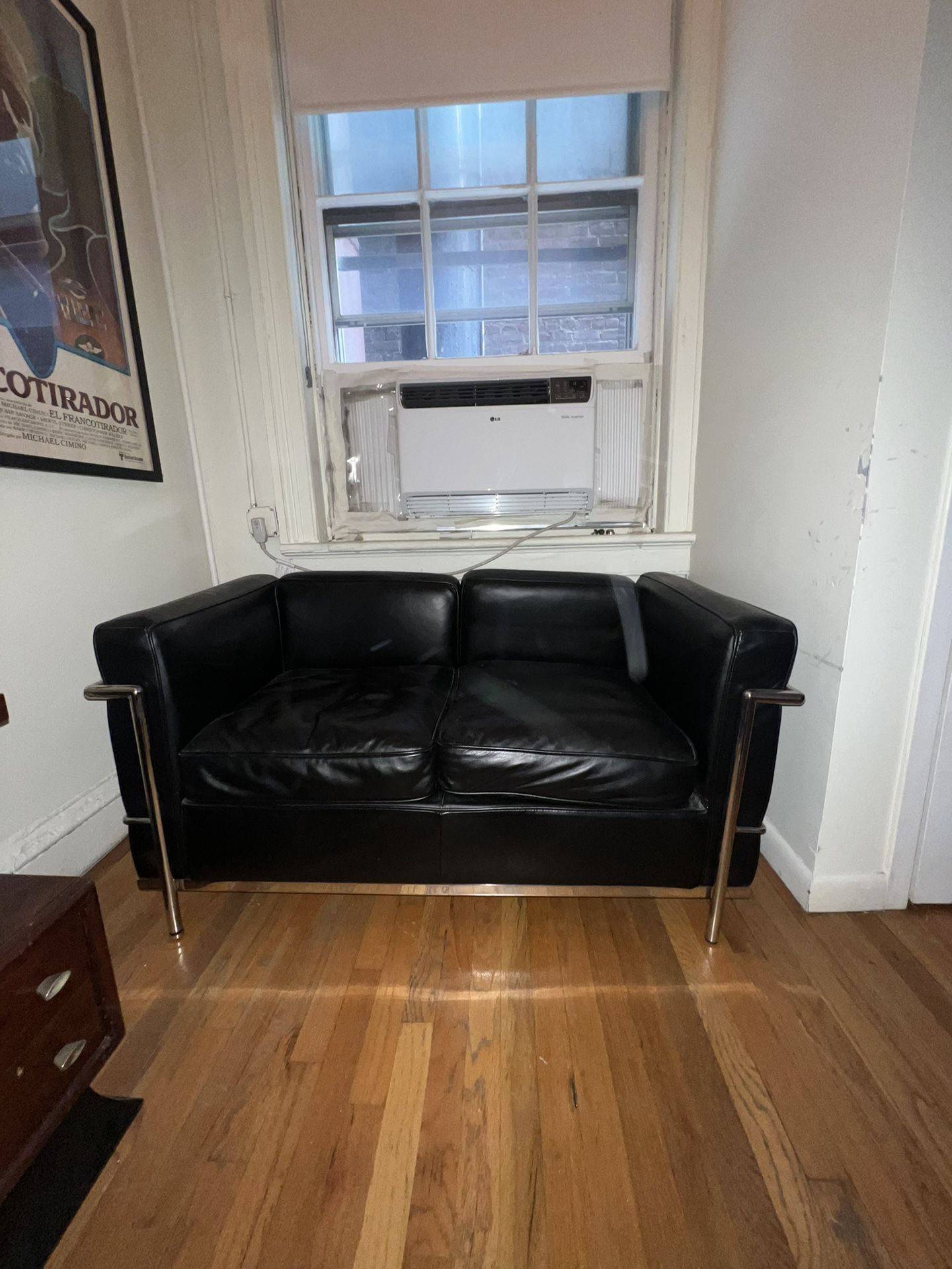 Black Leather Couch - Small