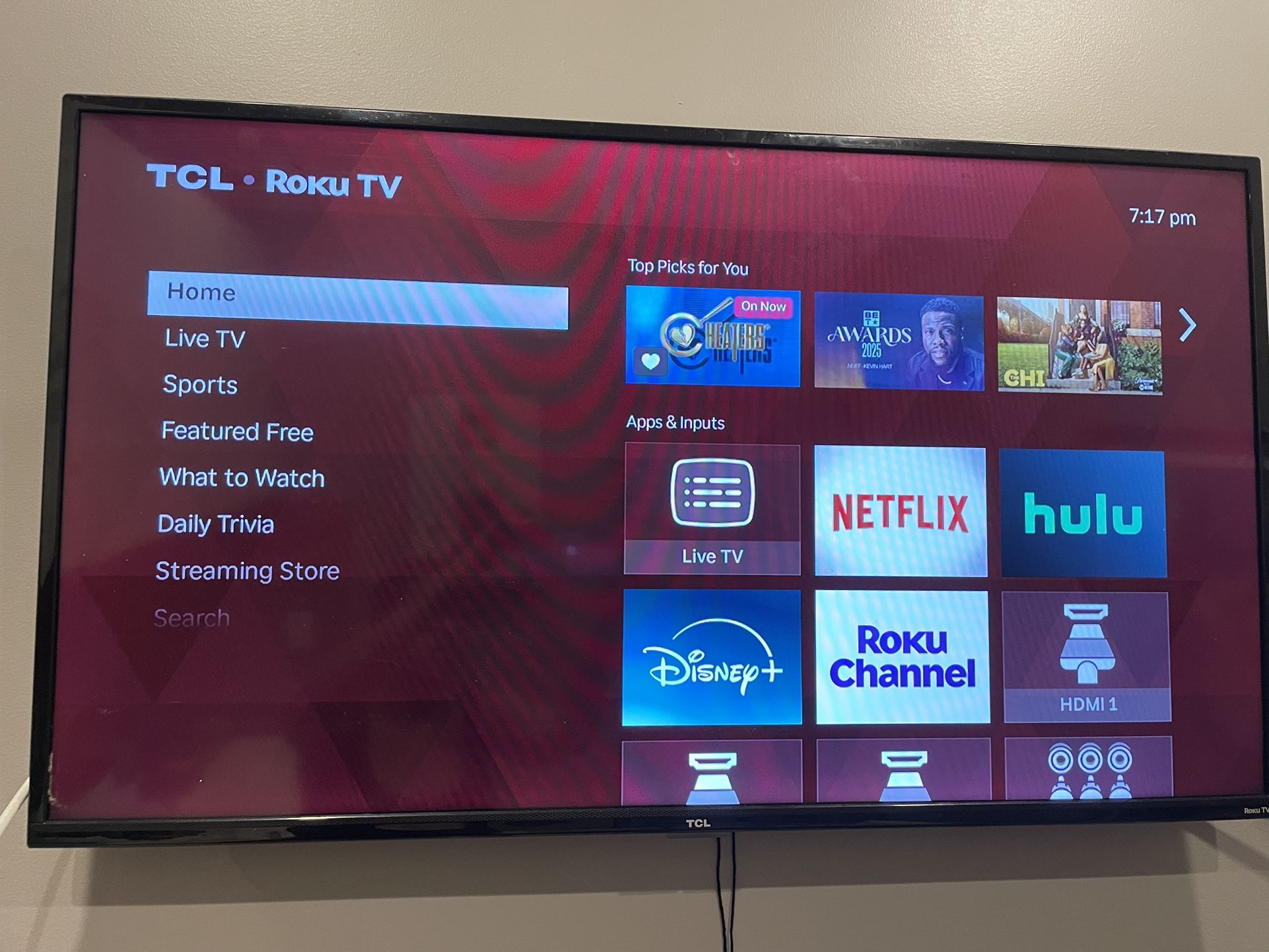 TCL 40” 1080p Smart LED Roku TV