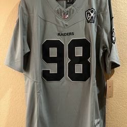 Maxx Crosby #98 Las Vegas Raiders  Silver Jersey Vapor Limited Edition  Size large