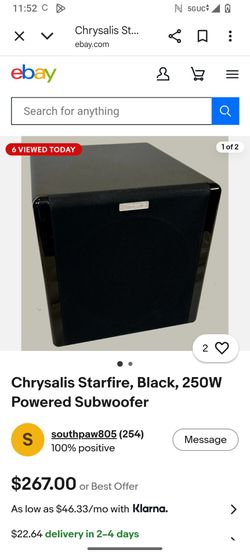 Chrysalis Starfire,Black,250W Powered Subwoofer
