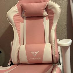Pink and White gaming chair  .