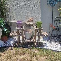 LARGE ASSORTMENT PLANT POTS AND STANDS $5AND UP!!!!!
