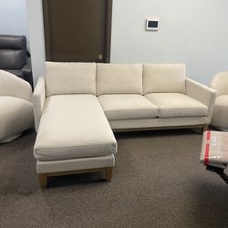 Small Reversible Sectional Couch Cream