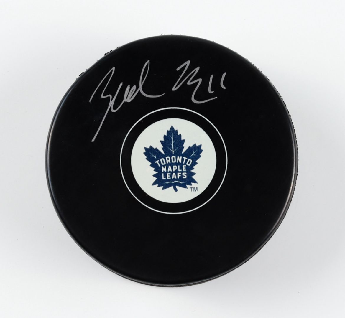Zach Hyman Signed Zach Hyman Signed Toronto Maple Leafs Logo Hockey Puck – Fanatics COA – NHL Auto