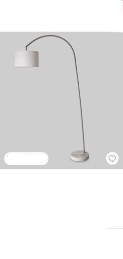 3-Way Avenal Shaded Arc With Marble Base Flor Lamp Nickel(Includes LED Bulb) Project 62.                CONDITION - NEW