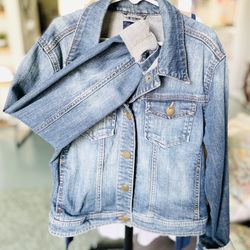 Gap Kids Size L Denim Jacket Long Sleeve With Snap Button Closure