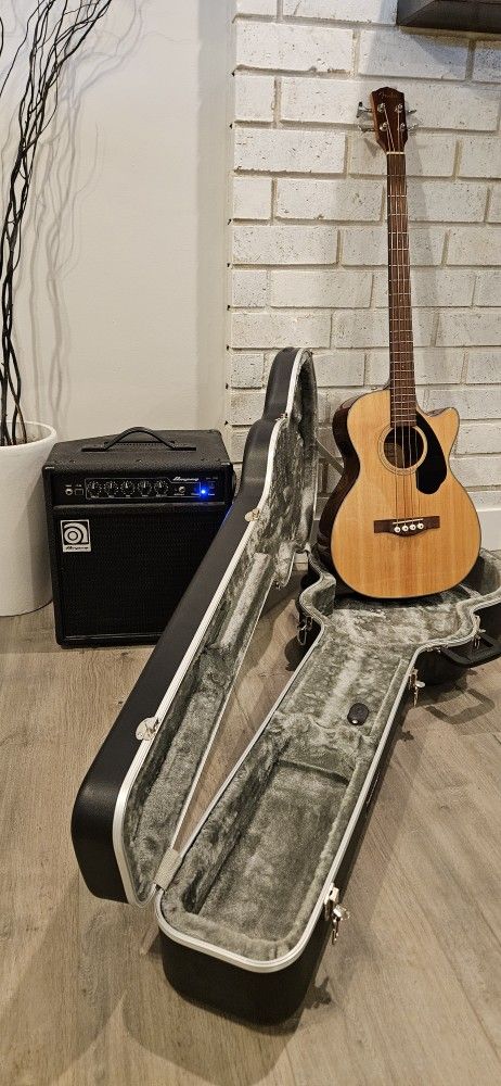 Fender Acoustic Bass Ampeg Amp Free Case