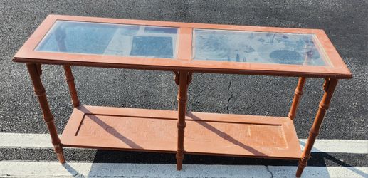 Wood/ Glass Console Table 