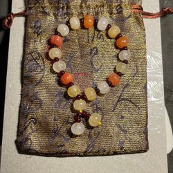 “Pumpkin Season” Jade Pumpkin Bead Bracelet Certified