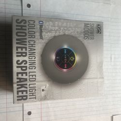 LED Light Wireless Shower Speaker (gray + pink)