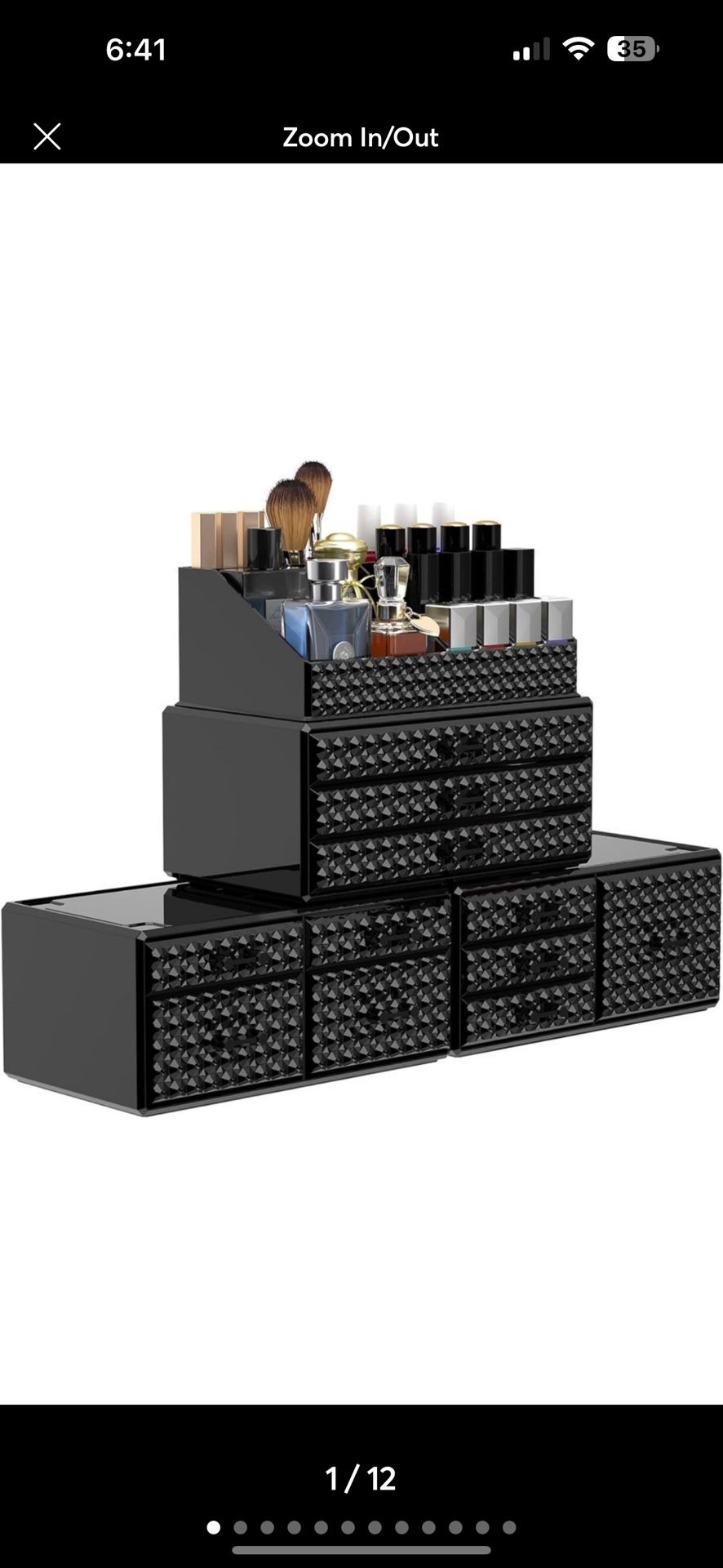 Awenia 4 Pack Stackable Makeup Organizer