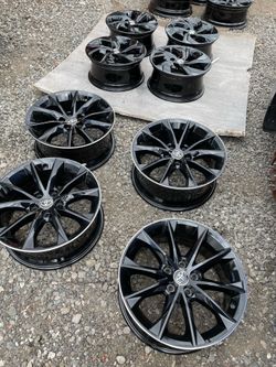 Toyota OEM  18 inch wheels gloss black  18 inch 5x114 fully refinished like new ! 795$ for 4 rims plus tax.  New and used tires options available but 