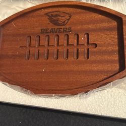 The Memory Company | Licensed NCAA Acacia Team Football with Oregon Beavers TrayTriangles Serving Board