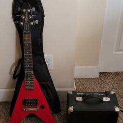  Gibson Roadie Mini Flying V Red With AMP+Stand