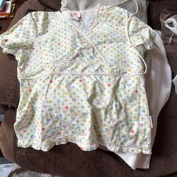 White Heart Medium Scrub Top