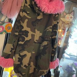 Womens Hooded Camouflage Warm Winter Coats Faux Fur Jacket Parka Overcoat