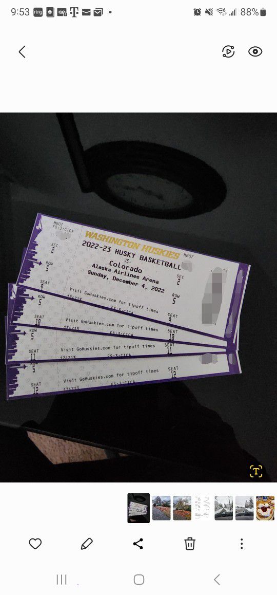 Husky Mens Basketball Tickets***pending***