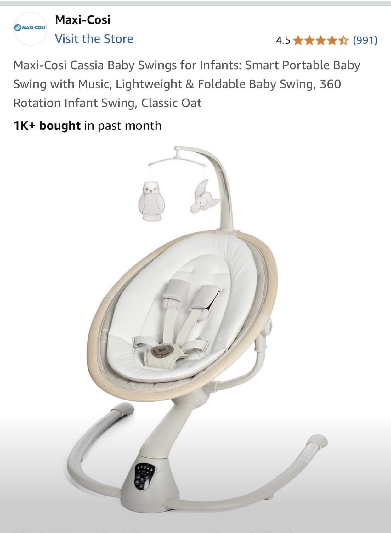 Baby Infant Newborn Swing Like New Used Once