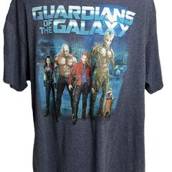 Guardians of the Galaxy 2014 Marvel T-Shirt Men’s 2XL Star-Lord Groot Drax Rocket Gamora MCU Collectible Tee