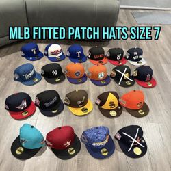 MLB New Era Astros, Cubs, Padres, Yankees, Angels, Twins, Giants, White Sox, Rangers, Cardinals, Marlins 59fifty Fitted Patch Hats Size 7