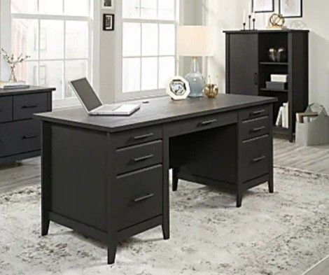 Sauder® Summit Station 66"W Executive Desk, Raven Oak