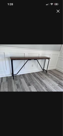 Industrial Console Table Wood and Metal