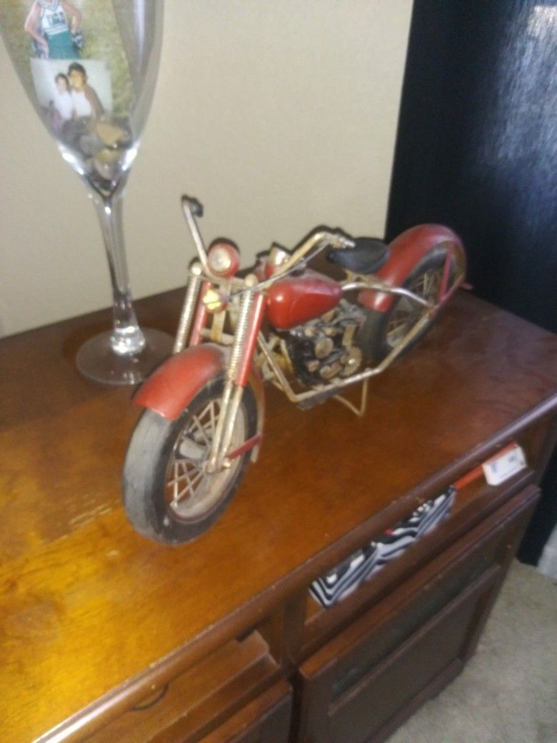 OLD INDIAN OR HARLEY ALL METAL STANDS ON STAND