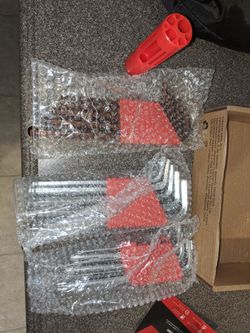 Extra large Allen wrench hex key set with handle.