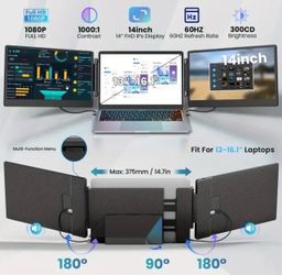 S3 - 14-Inch Triple Portable Laptop Screen Extender