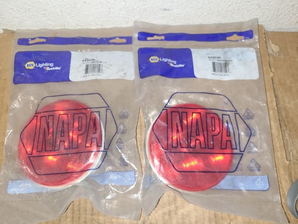 (2) Truck-Lite 44302R Super 44 LED 4" Round Red 6 Diode 12V Stop Turn Taillight
