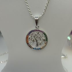 925 Sterling Silver Chain And Pendant 20”