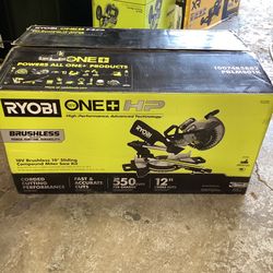 🧰🛠RYOBI ONE+ HP 18V Brushless 10” SLIDING Compound Miter Saw w/4.0 HIGH PERF. Batt & Charger-NEW!-$270!🧰🛠
