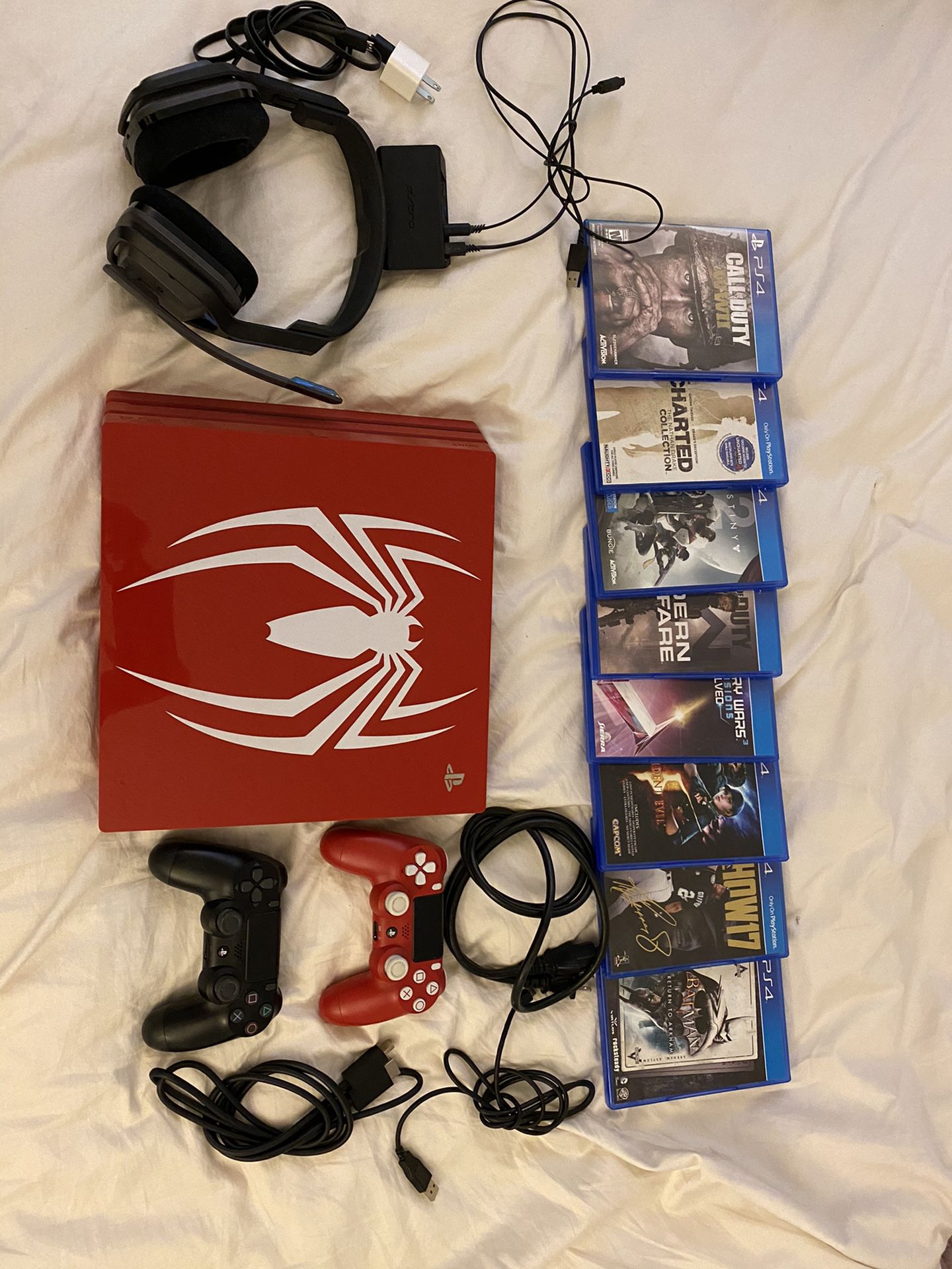 PS4 Pro Spider-Man Edition with Custom 2TB HD + Astro A20 Headphones !!RARE!!