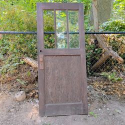 Antique Door Missing One Glass Panel 