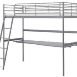 IKEA Gray Loft Bed With Desk