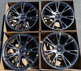 19” Tesla Model Y Gemini wheels rims charcoal factory oem
