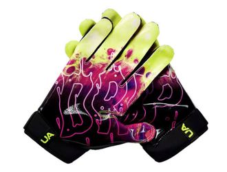 UA Spotlight Limited Edition Football Gloves - “DRIP” Design (XL)