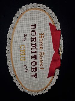 Hand made CMU dorm sign