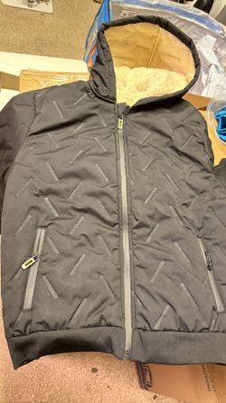 Black Winter Jacket with Hood - Fleece Lined - New