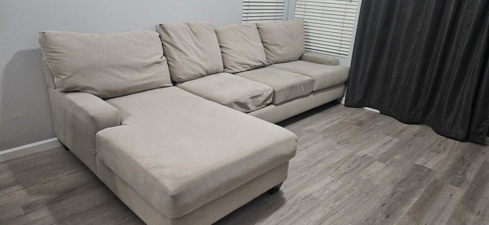 Living Spaces Sectional Couch Sofa Set Chaise