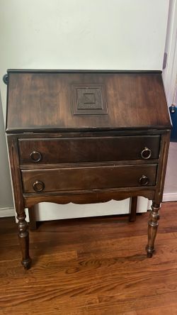 antique drop-front secretary desk