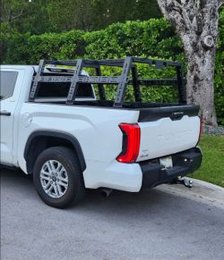 Adjustable 16.8" to 25" High Truck Bed Rack with LED Lights Ladder Rack: Ford F-Series, Silverado, Sierra, Ram, Tacoma, Tundra, Titan, Gladiator JT, F