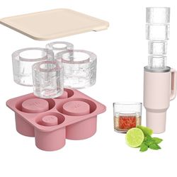 Large Silicone Ice Cube Tray for 20-30-40 oz Tumbler Cup, Slow Melting Ice Mold with Lid, Easy Release Ice Maker