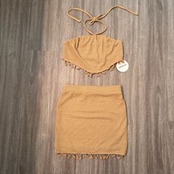 NEW Summer Halter Top / Skirt Size Large
