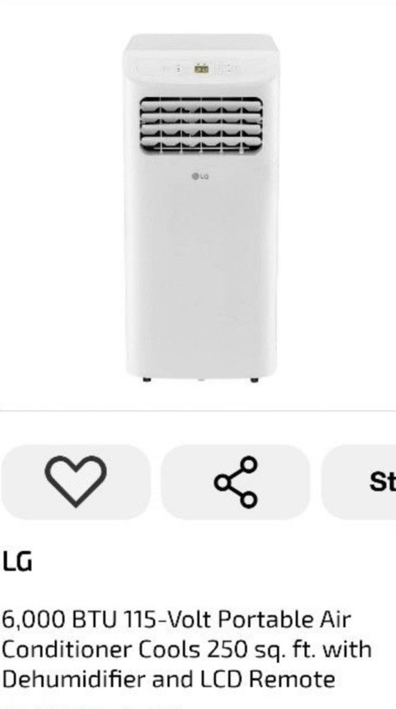LG Portable Air Conditioner 250sq Ft