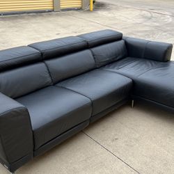 Black Leather Couch Sofa