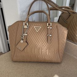 Guess Quilted Tan Purse