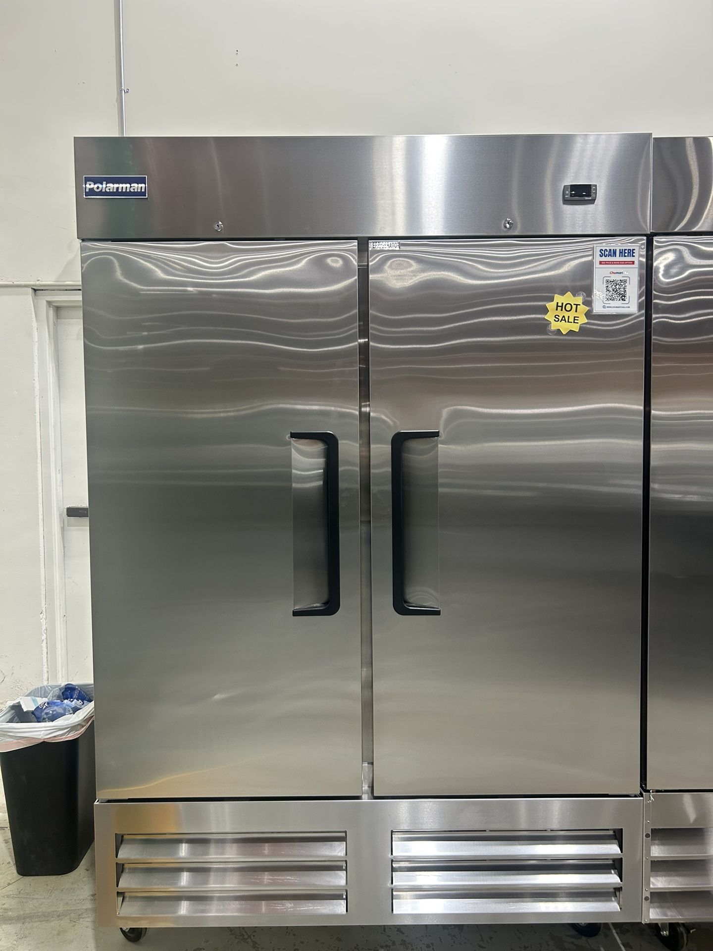 Polarman PLM-54RS 53 15/16" Reach-In Refrigerator with Solid Double Doors