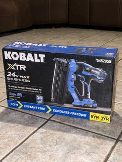 BRAND NEW KOBALT XTR 24V MAX BRUSHLESS 16-GAUGE FINISH NAILER KIT! 🔥💙