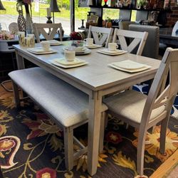 Brand New 6pc. Beige Dining Table Set 